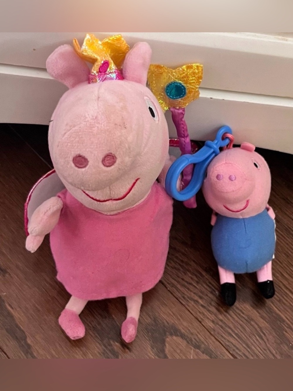 PEPPA PIG - TY PRINCESS PEPPA PIG PLUSG AND GEORGE PIG KEYCHAIN/BACKPACK TOY